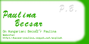 paulina becsar business card